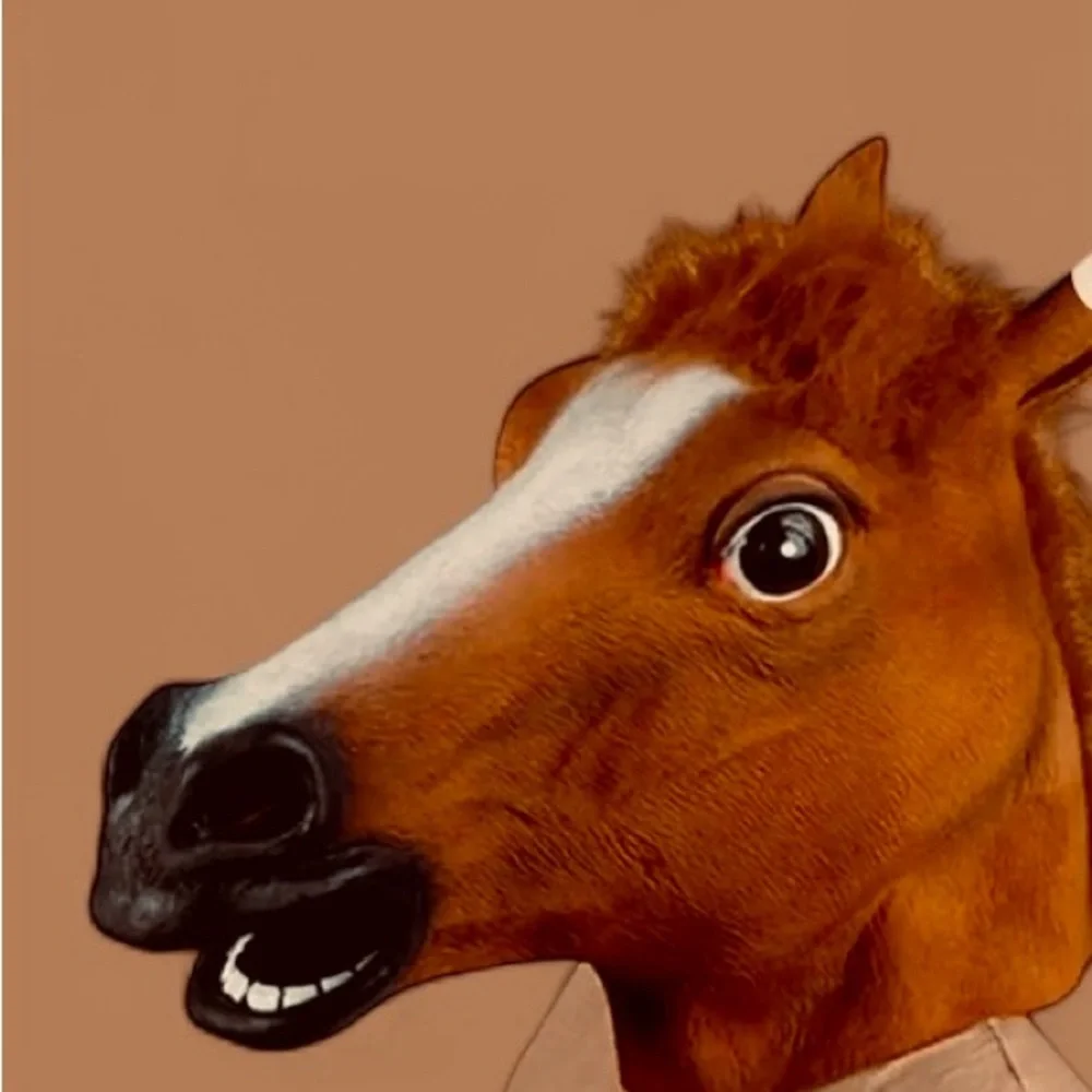 DELUXE HORSE MASK BROWN FULL COVERAGE KIDS /ADULTS